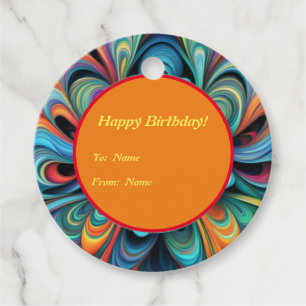 Colourful Flower Boho Favour Tags