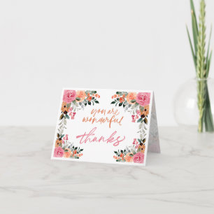 Colourful Flower Border Thank You Card