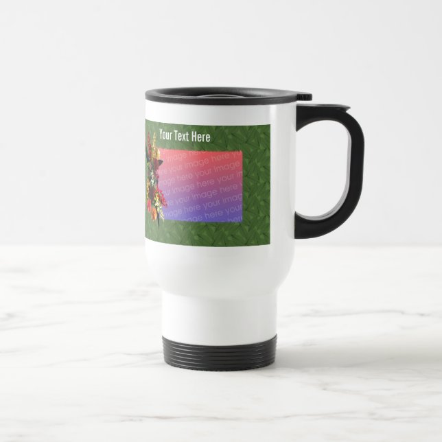 Colourful Flower Bouquet Photo Travel Mug (Right)