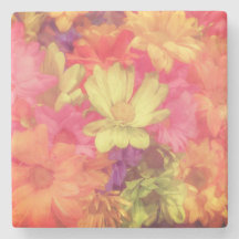 Colourful Flower Bouquet Sandstone Coaster