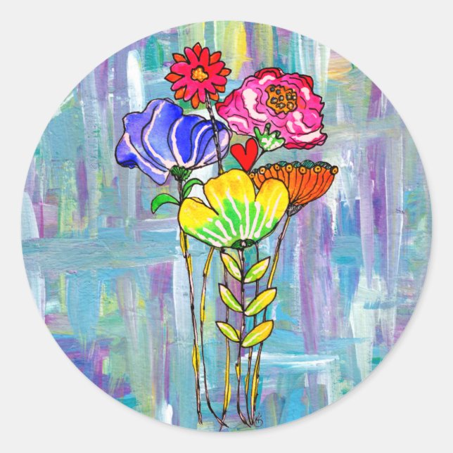 Colourful Flower Bouquet Stickers (Front)