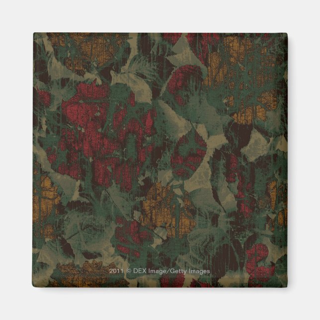 Colourful flower camouflage pattern magnet (Front)