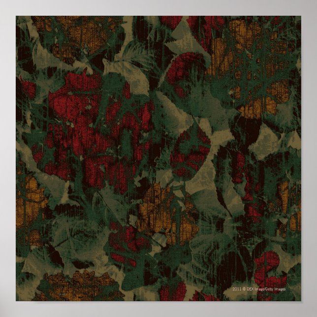 Colourful flower camouflage pattern poster (Front)