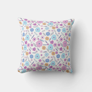 Colourful Flower Collage for Home Decor Cushion