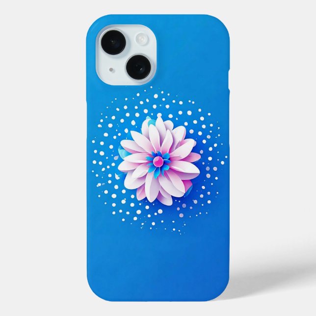 Colourful Flower Composition on Blue Background Case-Mate iPhone Case (Back)
