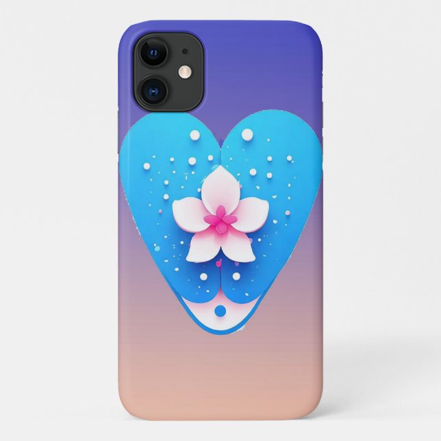 Colourful Flower Composition on Blue Background Case-Mate iPhone Case (Back)