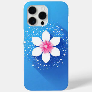 Colourful Flower Composition on Blue Background iPhone 15 Pro Max Case