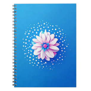 Colourful Flower Composition on Blue Background Notebook