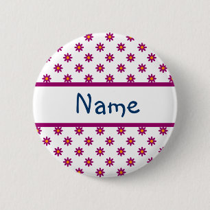 Colourful Flower Design 6 Cm Round Badge