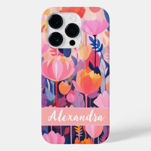 colourful Flower design with individual name Case-Mate iPhone 14 Pro Case