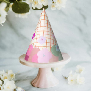 Colourful Flower Dopamine Birthday Girl Party Hat