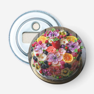 Colourful flower fondant cake bottle opener