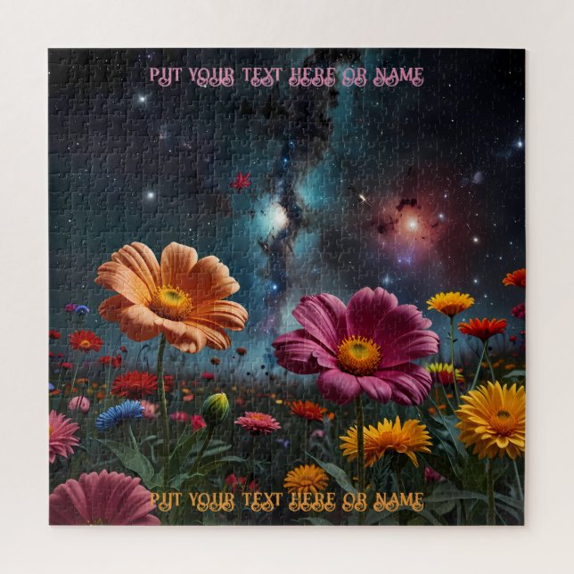 Colourful Flower Galaxy & Universe Gift Jigsaw Puzzle (Vertical)