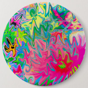 Colourful Flower Garden Abstract Collage 6 Cm Round Badge