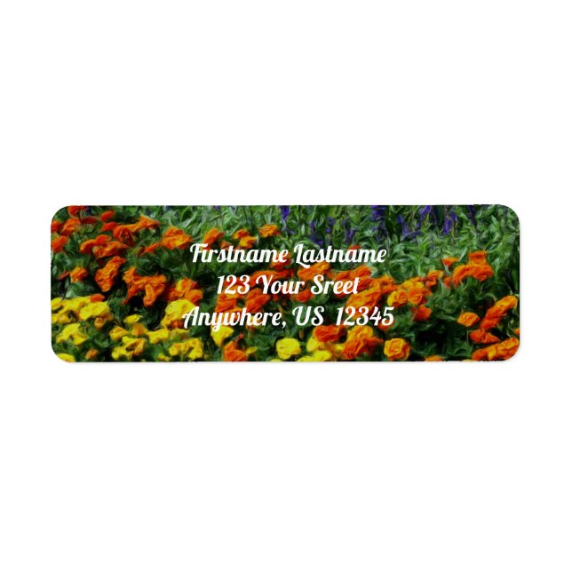 Colourful Flower Garden Oil Photo Painting Address (Front)