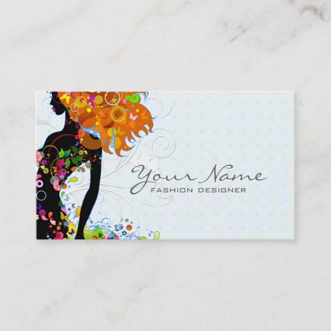 Colourful Flower Girl Business Card (Front)