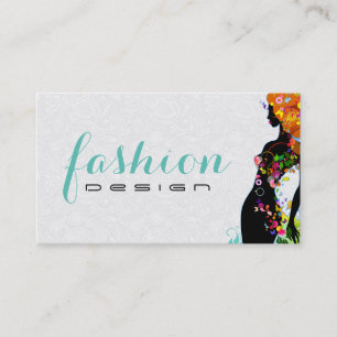 Colourful Flower Girl Fashion Designer 2 Business Card