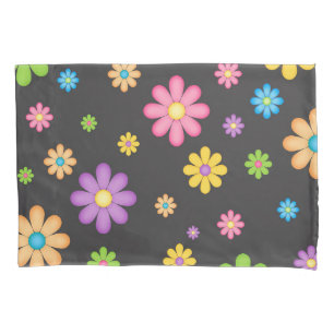 Colourful Flower Girl Power Hippie Pillowcase