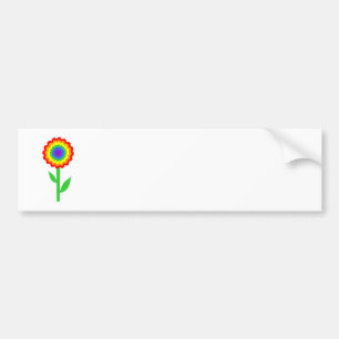 Colourful flower in rainbow colours. bumper sticker