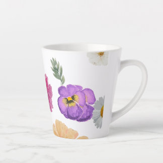 Colourful flower latte mug