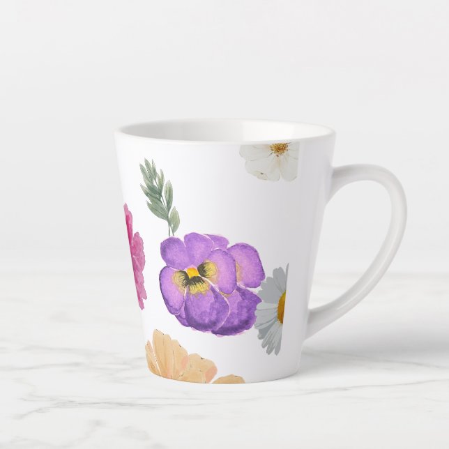 Colourful flower latte mug (Right)