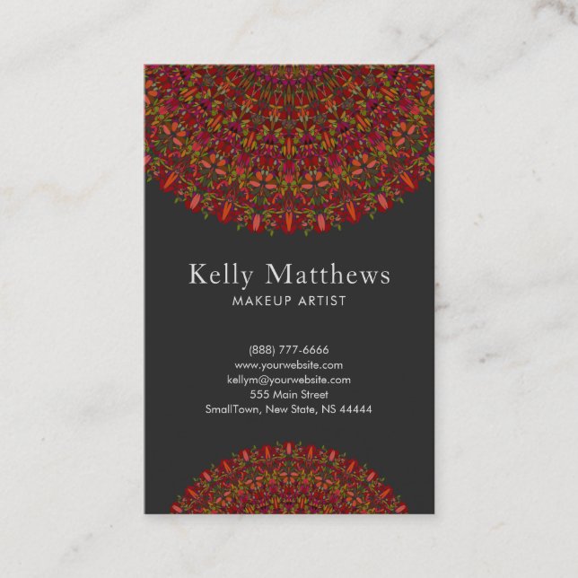 Colourful Flower Mandala Business Card (Front)