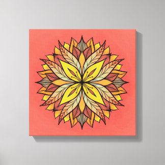 Colourful Flower Mandala Fun Abstract Kaleidoscopi Canvas Print