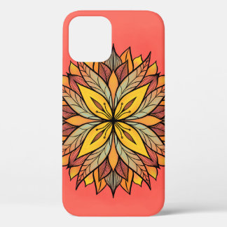 Colourful Flower Mandala Fun Abstract Kaleidoscopi iPhone 12 Case