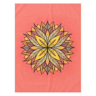 Colourful Flower Mandala Fun Abstract Kaleidoscopi Tablecloth