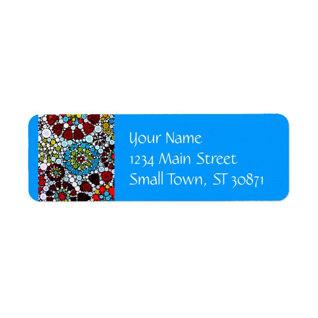 Colourful Flower Mosaic Circles Bubbles Design (Front)