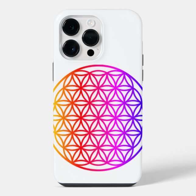 Colourful Flower of Life, scared geometry  iPhone Case (Back)
