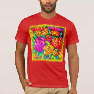 Colourful Flower Oil Painting. Buy Now T-Shirt