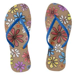 Colourful Flower Pair of Flip Flops