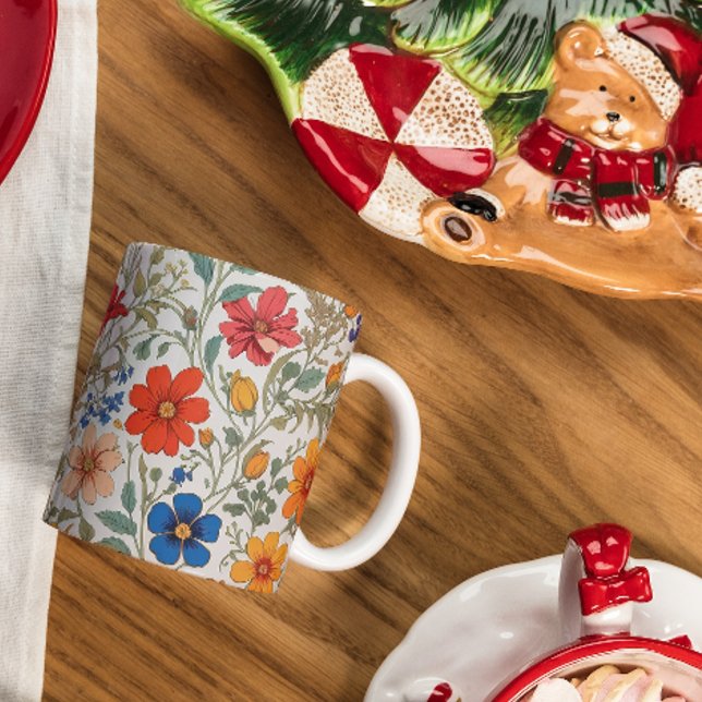 Colourful Flower Pattern Coffee Mug (Creator Uploaded)