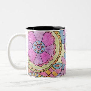 Colourful Flower Pattern Coffee Mug