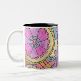 Colourful Flower Pattern Coffee Mug