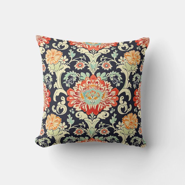 Colourful Flower Pattern Cushion (Front)