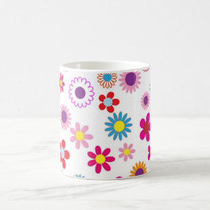 Colourful Flower Pattern Girly Coffee Mug