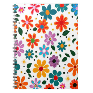 Colourful flower pattern notebook