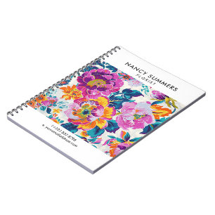 Colourful Flower Pattern Notebook