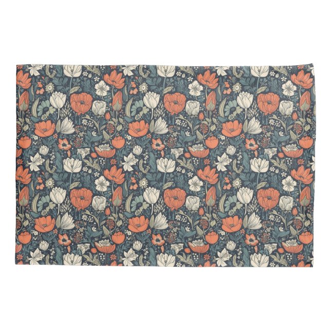 Colourful Flower Pattern Pillowcase (Back)