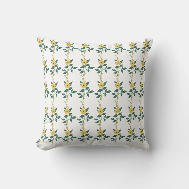 Colourful Flower Pattern Square Pillow (Front)