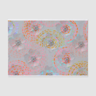 Colourful flower pattern with dotted graphic lines tissue paper