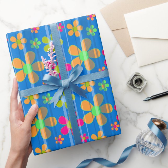 Colourful Flower Pattern Wrapping Paper (Gifting)