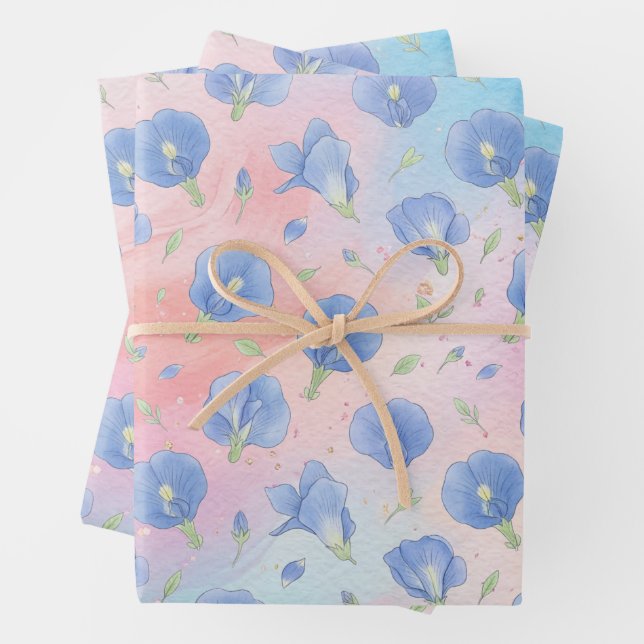 Colourful Flower Pattern Wrapping Paper (In situ)