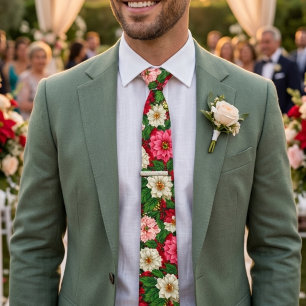 Colourful Flower Patterns Tie