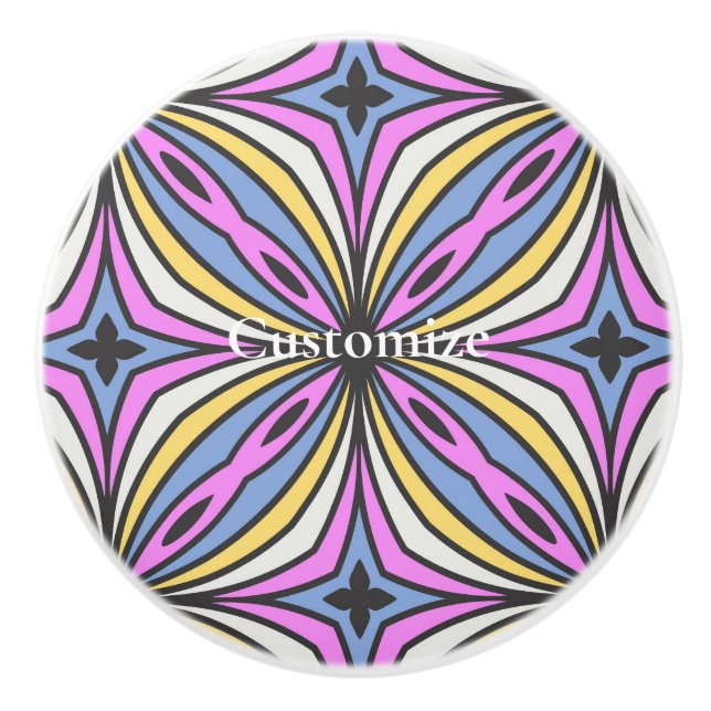 Colourful Flower Petals  Thunder_Cove Ceramic Knob (Front)