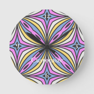 Colourful Flower Petals Thunder_Cove Round Clock