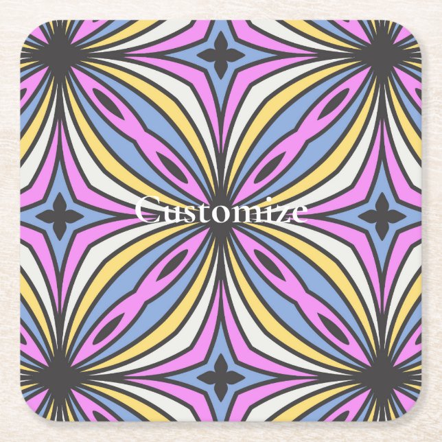 Colourful Flower Petals  Thunder_Cove Square Paper Coaster (Front)