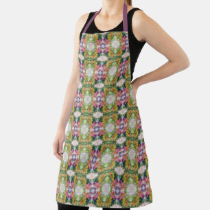 Colourful Flower Petals Watercolor Pattern Paintin Apron